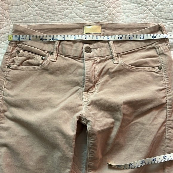 MOTHER The Looker Velvet Pant Jean Mauve Pink Size 27 Skinny Ankle Crop - Picture 10 of 14